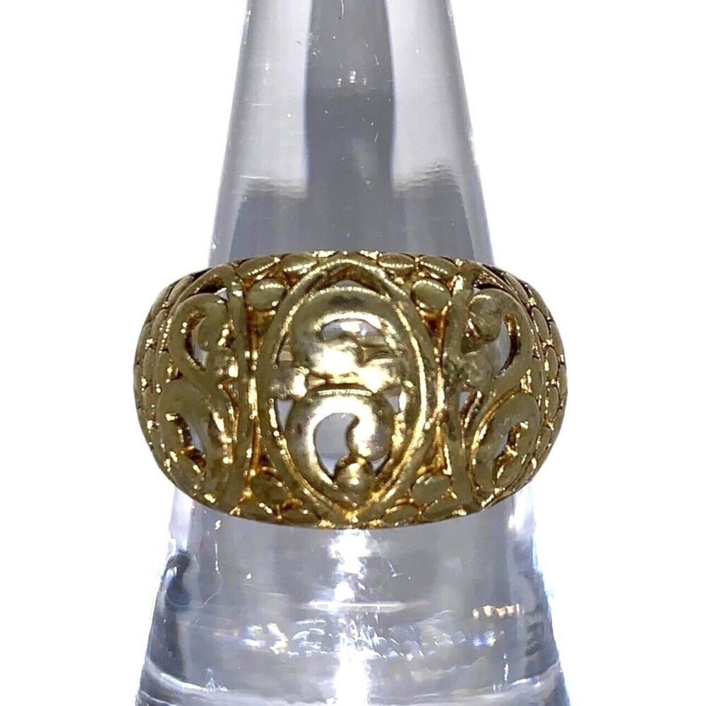 Large Fashion Costume Jewelry Ring Gold Tone Size 8